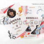 rockstar theme birthday invitation card