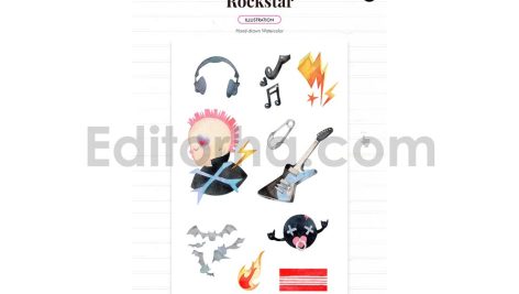 rockstar theme birthday invitation card