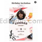 rockstar theme birthday invitation card