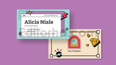 دانلود فایل کارت ویزیت تخت رترو Flat Retro Business Card
