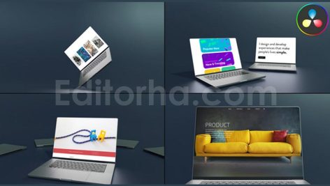 laptop app reveal mockup for davinci resolve