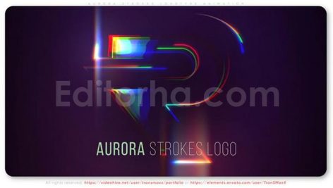 aurora strokes logotype animation