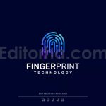 modern colorful fingerprint logo design