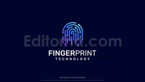 modern colorful fingerprint logo design