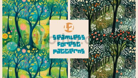 دانلود 12 پترن جنگلی خاص و زیبا Seamless Forest Patterns