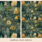 دانلود 12 پترن جنگلی خاص و زیبا Seamless Forest Patterns