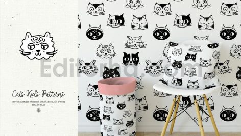 دانلود پترن بچه گربه Cats Kids Patterns