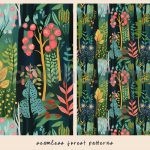 دانلود 12 پترن جنگلی خاص و زیبا Seamless Forest Patterns