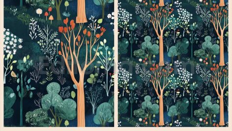 دانلود 12 پترن جنگلی خاص و زیبا Seamless Forest Patterns