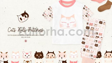 دانلود پترن بچه گربه Cats Kids Patterns