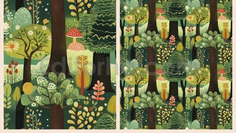 دانلود 12 پترن جنگلی خاص و زیبا Seamless Forest Patterns