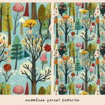 دانلود 12 پترن جنگلی خاص و زیبا Seamless Forest Patterns