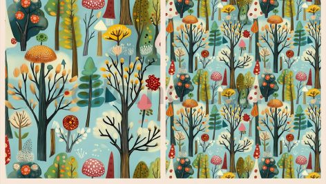 دانلود 12 پترن جنگلی خاص و زیبا Seamless Forest Patterns