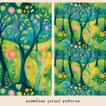 دانلود ۱۲ پترن جنگلی خاص و زیبا Seamless Forest Patterns