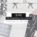 دانلود 30 پترن کودک با طراحی دستی Cute Kids Seamless Patterns