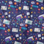 دانلود فایل لایه باز پترن کارتونی مدرسه Flat School Seamless Pattern