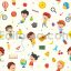دانلود پترن بچه های خندان Seamless Pattern Of Funny Kids