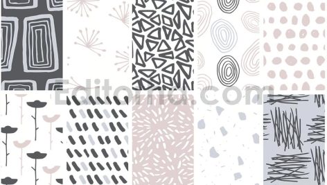دانلود 30 پترن کودک با طراحی دستی Cute Kids Seamless Patterns