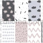 دانلود 30 پترن کودک با طراحی دستی Cute Kids Seamless Patterns