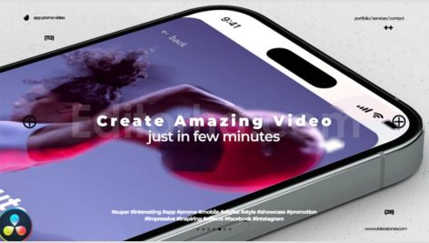 modern app promo clean promo video phone mockup fo