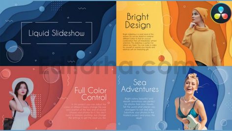 liquid colorful slideshow for davinci resolve