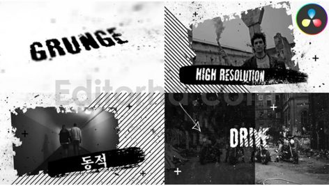grunge slideshow for davinci resolve