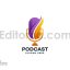 دانلود وکتور لایه باز لوگو پادکست Podcast Wings Logo
