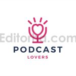 دانلود وکتور لایه باز لوگو پادکست عشق Love Podcast Logo