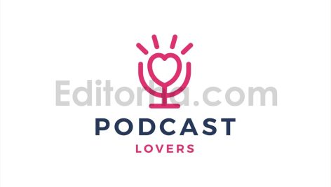 دانلود وکتور لایه باز لوگو پادکست عشق Love Podcast Logo