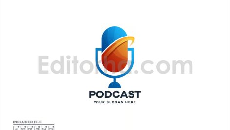 دانلود وکتور لایه باز لوگو پادکست Podcast Logo