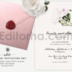 دانلود فایل لایه باز ست کارت دعوت عروسی سفید White Wedding Invitation
