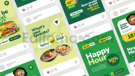 دانلود فایل لایه باز پست اینستاگرام برای نمایش جذاب غذا، نوشیدنی‌ و دستور پخت‌