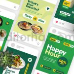 دانلود فایل لایه باز پست اینستاگرام برای نمایش جذاب غذا، نوشیدنی‌ و دستور پخت‌