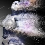 Cyborg shattered into dust