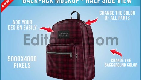 Backpack Mockup - Half Side View1