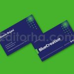 دانلود فایل لایه باز کارت ویزیت خلاقانه آبی Blue Creative Business Card