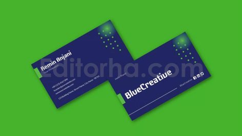 دانلود فایل لایه باز کارت ویزیت خلاقانه آبی Blue Creative Business Card