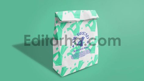 Bread Paper Bag Packaging Mockup
