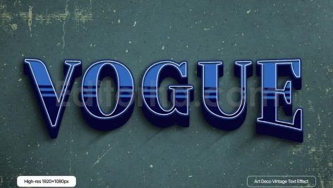 دانلود استایل آماده متن گرادیانت و نوستالژی Deco Vintage Text Effect