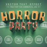 horror party editable text effect font style