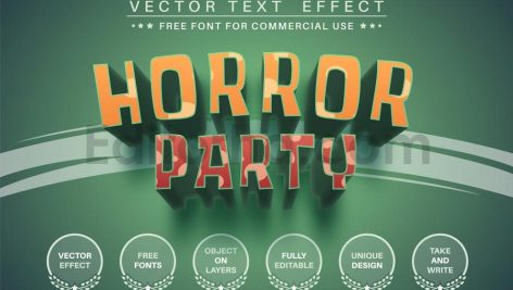 horror party editable text effect font style