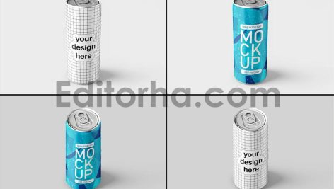 Long Drink Can Mockup - Standing View3