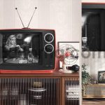 Old TV Screen In The Interior Mockup1