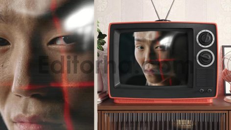 Old TV Screen In The Interior Mockup2