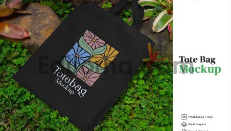 Realitistic Dark-Colored Tote Bag Mockup1