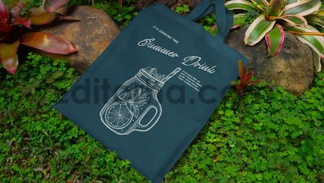 Realitistic Dark-Colored Tote Bag Mockup4