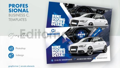 Rent A Car Business Card Templates