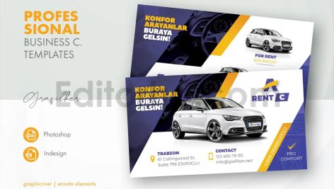 Rent A Car Business Card Templates