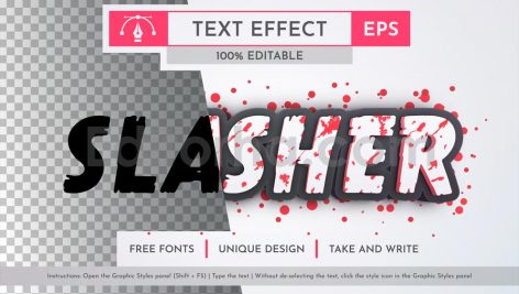 slasher editable text effect font style