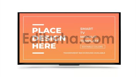 Smart TV Display Mockup Template Set4